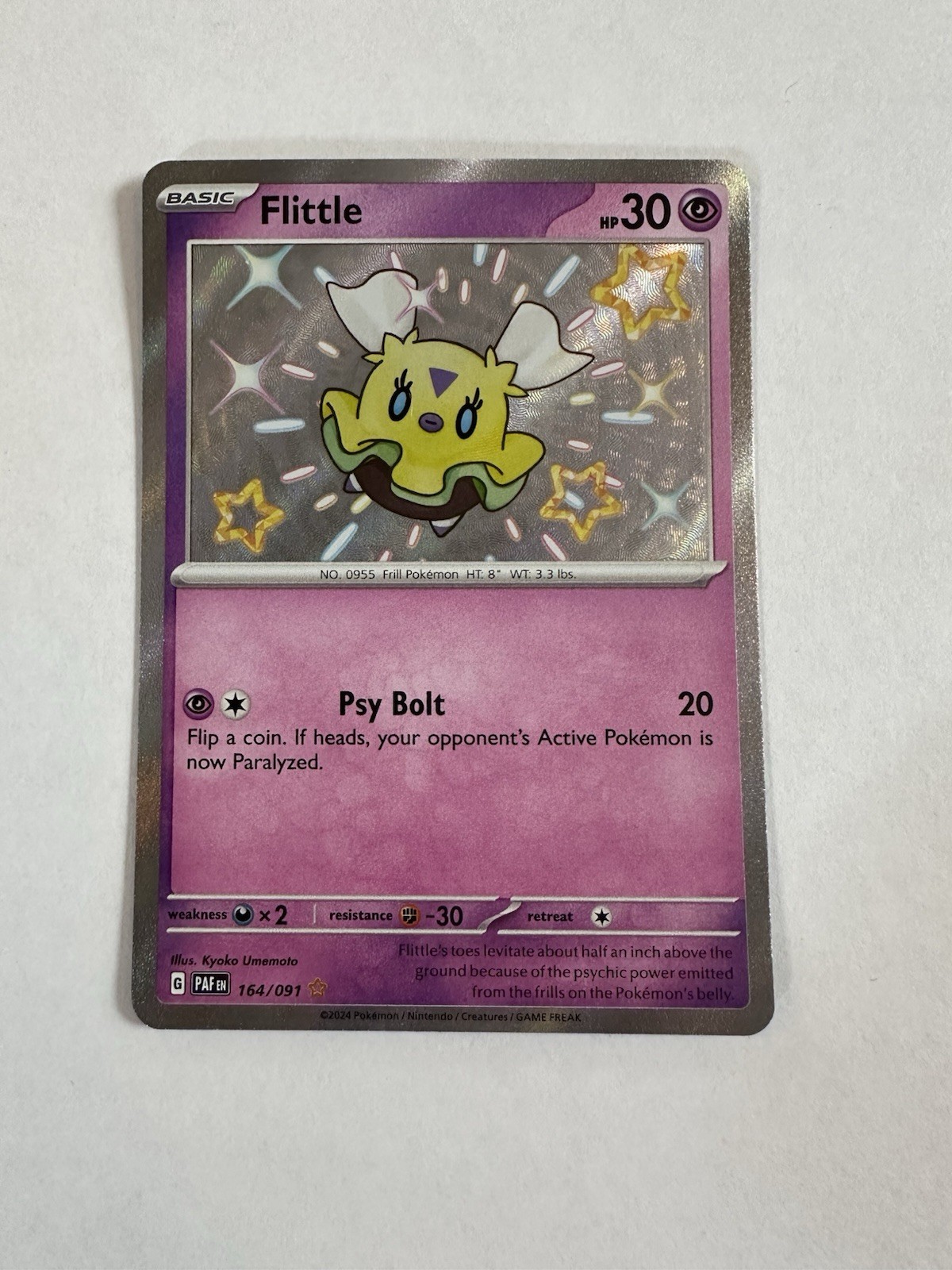 Flittle 164/091 Shiny Rare Holo - Pokemon TCG SV: Paldean Fates NM