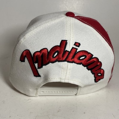 NWT Indiana Hoosiers IU VTG Block Spellout Snapback Hat Script Basketball 90s Vintage 90s Indiana Hoosiers Snapback Hat IU University  main image 3