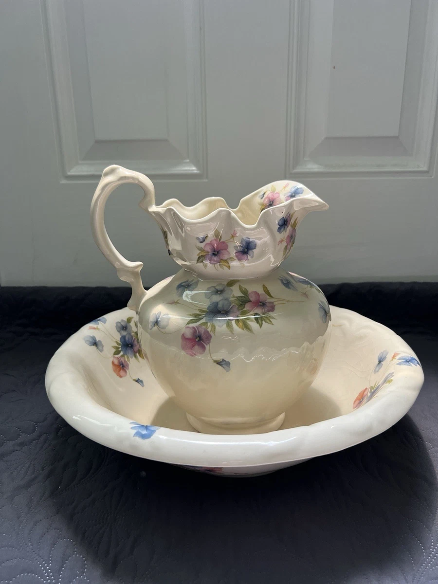 Water Pitcher and Basin Indiana Collectible Decorative Pitchers