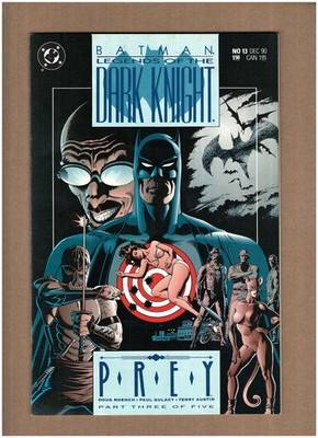 Batman Legends of the Dark Knight #13 DC 1990 W/ PREDATOR POSTER INTACT VF+ 8.5