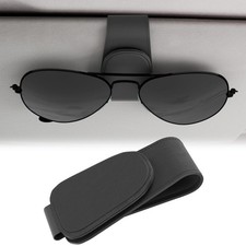 BFXM Sunglass Holder for Car, Car Accessories Interior, Leather Clip Black