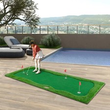 12x5 FT Golf Putting Green High-Quality Turf 3 Holes/Flags Indoor/Outdoor