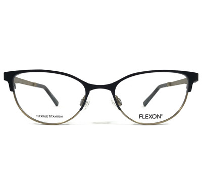 Flexon Kinder Brillenfassungen J4010 002 Schwarz Gold Cateye Vollrand 48-18-135