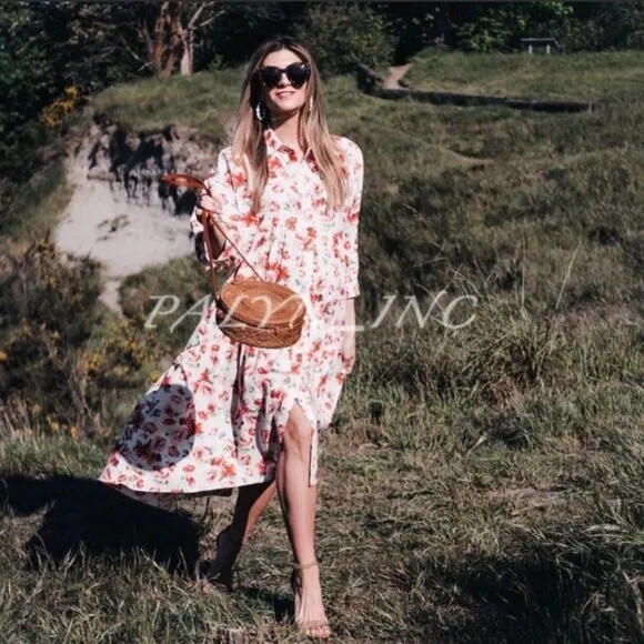 Robe Chemise Zara à Imprimé Floral Rose - Taille XS,S,M - Longueur Midi - Neuf Avec Étiquettes
