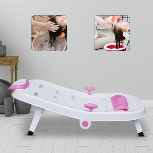 Foldable Baby Shampoo Chair Adjustable Toddler Hair Washing Seat for 0-10 years