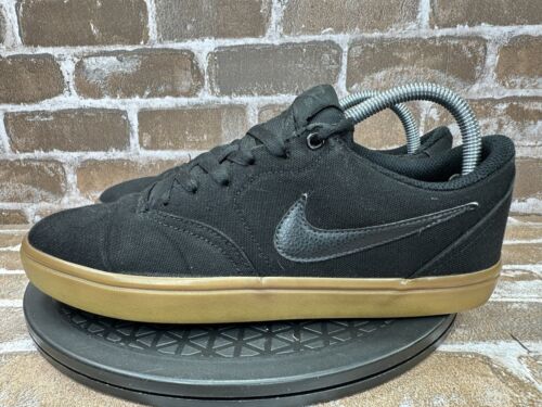 Nike SB Check Solarsoft Black Gum Canvas Sneaker Shoes 843896-009 Men’s Size 9