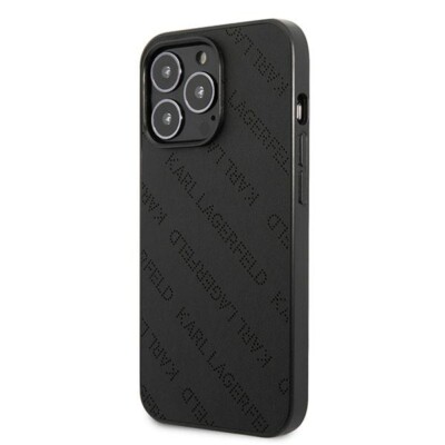 Karl Lagerfeld iPhone 13 Pro Hülle Case Cover Perforated Allover black