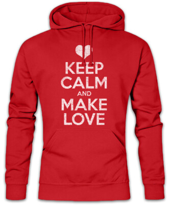 Keep Calm And Make Love Hoodie Kapuzenpullover Red Lip Girlfriend Liebe Partner