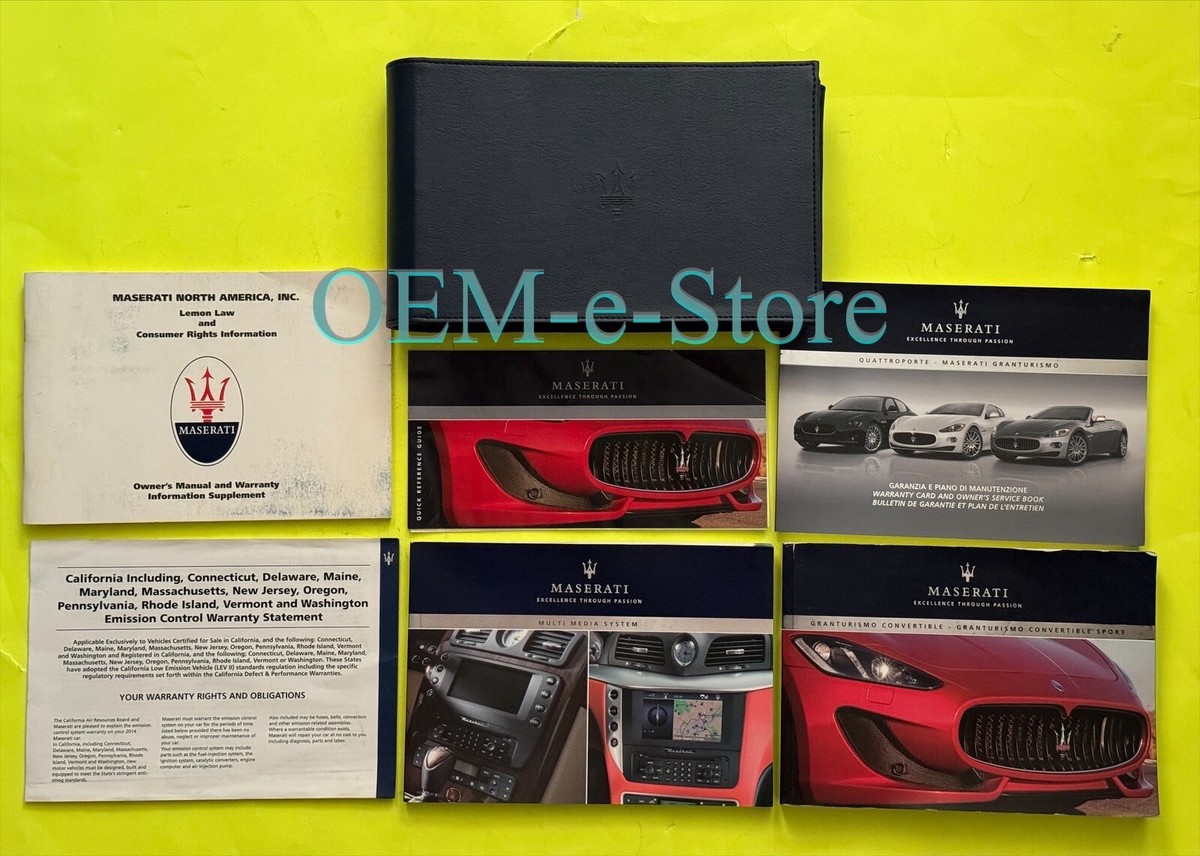 2015 Maserati Granturismo Convertible / Sport Owners Manual