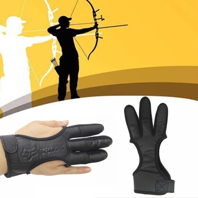 3 Finger Guard Protection Compound Recurve Bow Archery Glove Hunting