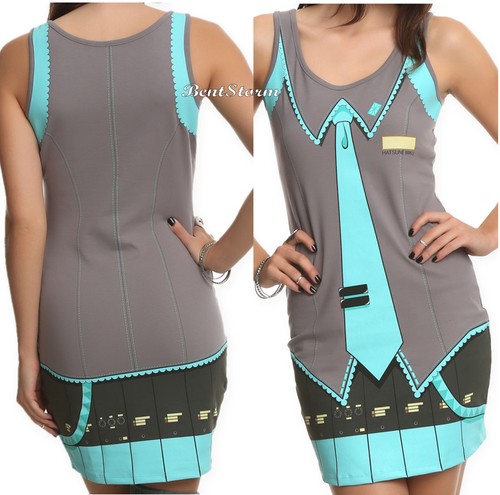 Vocaloid Hatsune Miku körperumarmendes Panzer Kostüm Cosplay Kleid Jugendliche S-XL neu mit Etikett