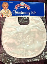 Baby King Waterproof 100 Satin Acetate UNISEX CHRISTENING BIB with Tie Closure