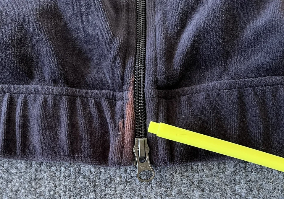 DePaul Blue Demons VTG Mens XLT Nike Team Blue Velour Warmup Track Jacket - Image 3 of 4