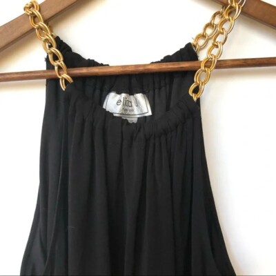 Eliza J Gold Chain Sleeveless Cocktail Dress Black Size 12 | eBay