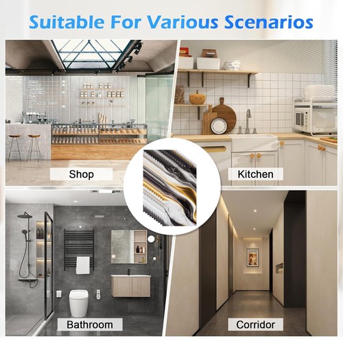 10X Self-Adhesive Marble PET Cladding Wall Stickers for Kitchen Bathroom 30*60CM - Picture 9 of 11