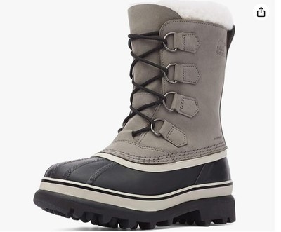 Sorel Caribou Womens Sz 8.5 Gray Winter Snow Boots Insulated Waterproof