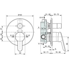 IDEAL STANDARD - Miscelatore Monocomando ad incasso ALPHA per Doccia/Vasca con D