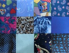 100 PCS BLUE QUILT FABRIC 5" SQUARES 100 COTTON CHARM PACK  FREE SHIPPING