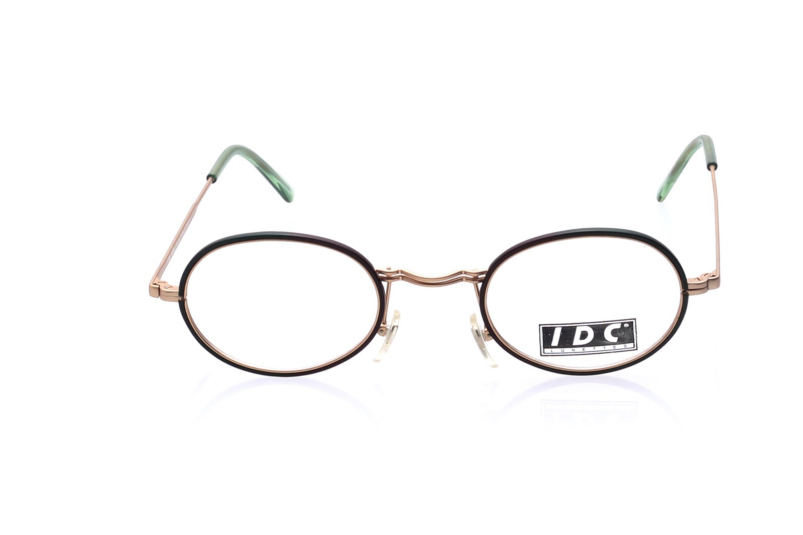 IDC Brille Fassung Овальный металлический корпус из современного золота Grün Damen Herren 47-21 мм F6