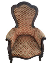 Antica poltrona in noce Luigi Filippo fine 800 piemontese