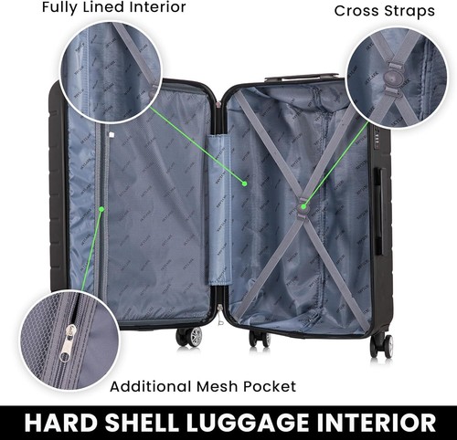 Large Suitcase 4 Wheel Medium Lightweight Luggage ABS Hard Shell Cabin Case - Picture 31 of 59