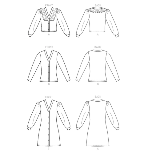 McCall's Strickpullover Cardigan mit Knopfleiste Muster M8247/R11231 Gr. XS-XXL 4-26 - Bild 8 von 8