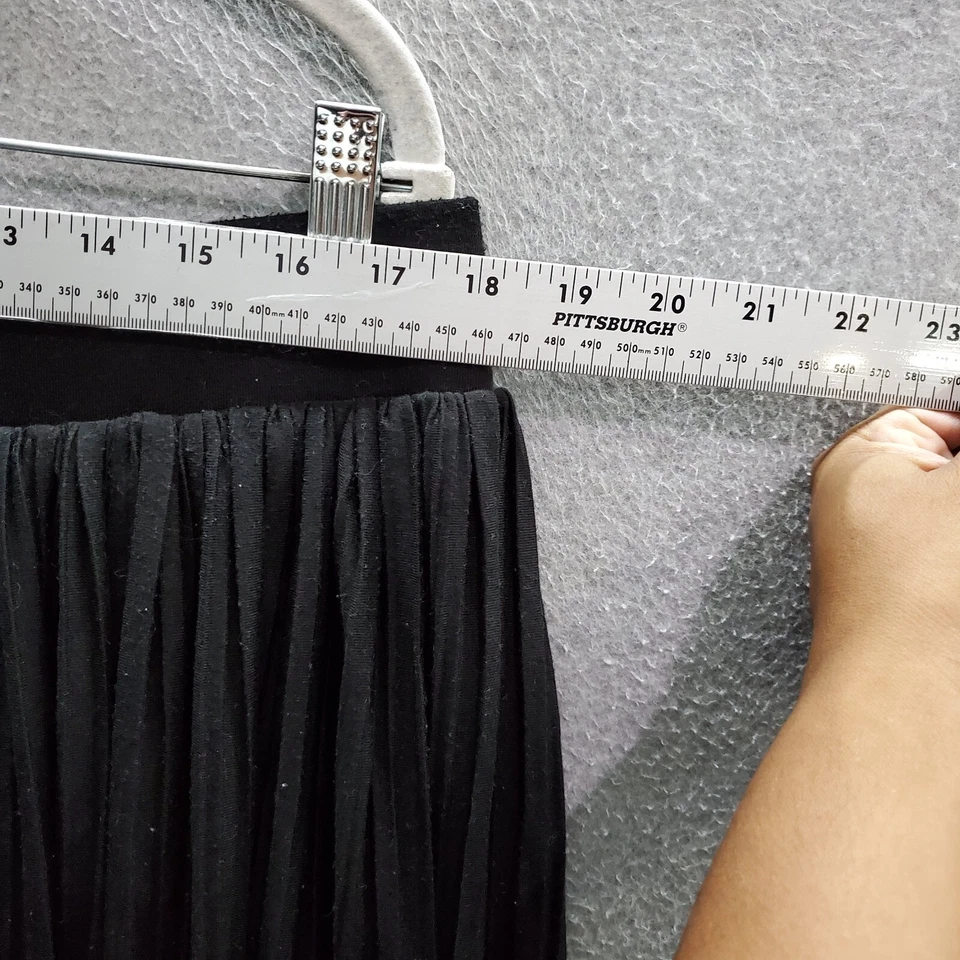 Torrid Women Skirt 0 Black Pleated Chiffon Lined Elastic Waist - Image 2 of 4