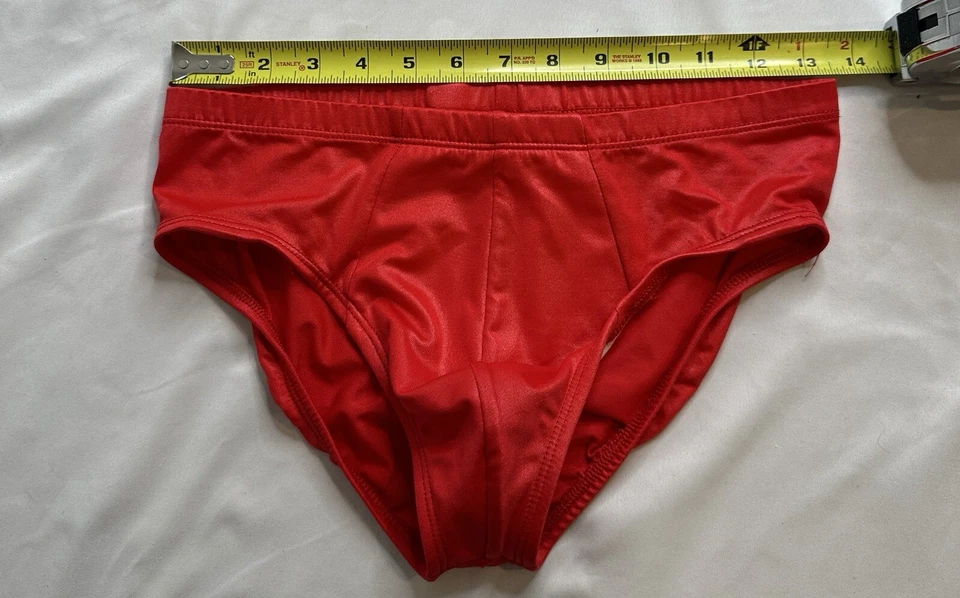 Braguita de bikini de natación vintage Undergear rojo brillante talla M MA79 contorno de cire Foto 3 de 4