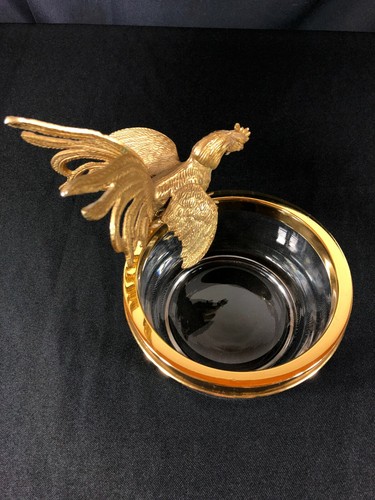 Vintage Italian Gold Animali Art Sculpture Murano Glass Bar Bowl Crespi Statue - Picture 10 of 12