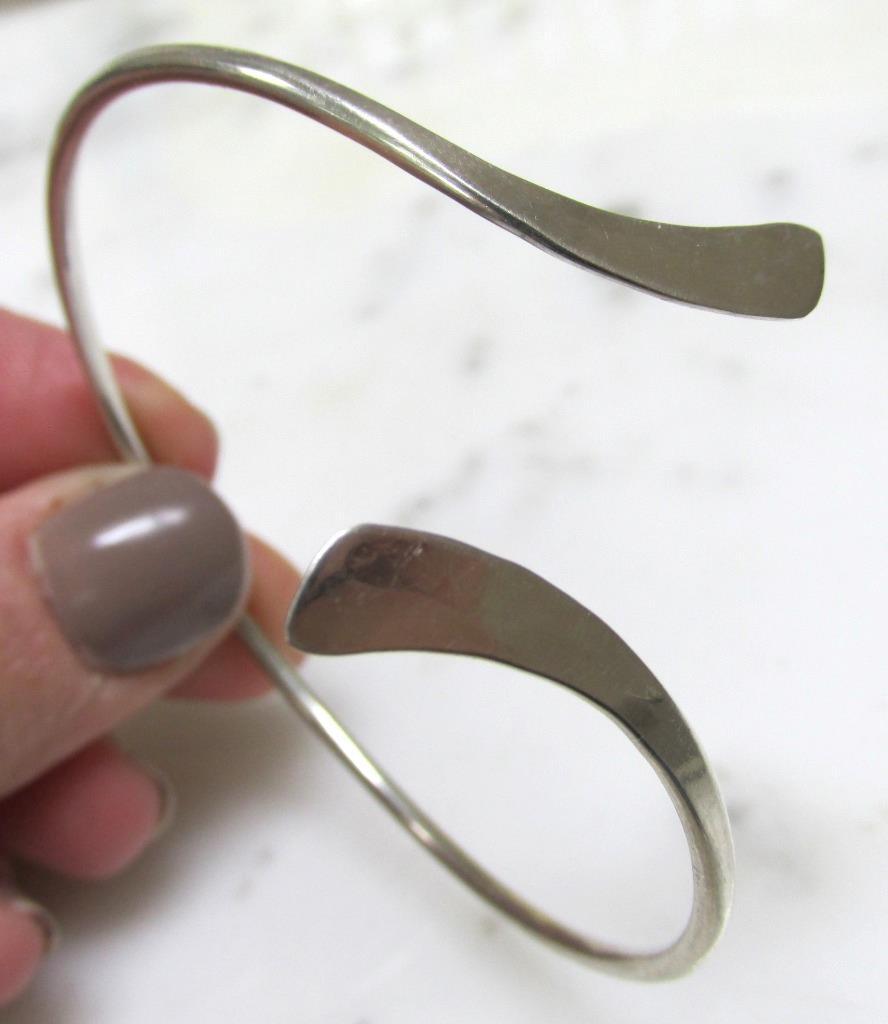 Thin Sterling Silver Wrap Design Bangle Bracelet … - image 4