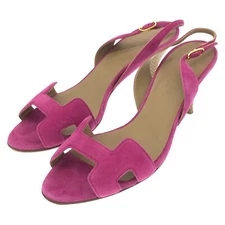 HERMES Mule #36 shoes heels sandals Suede Pink Used Women