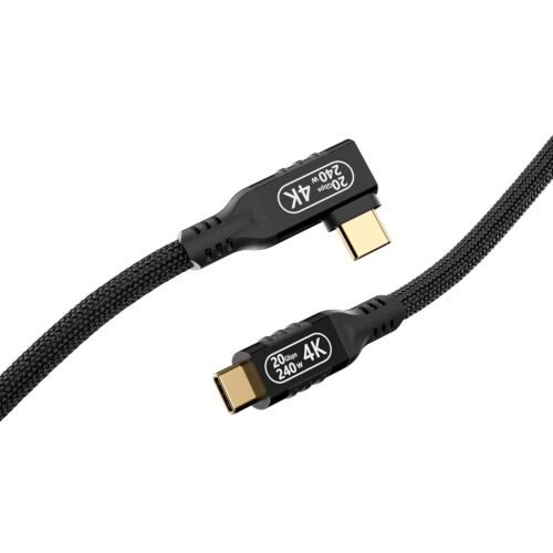 90° USB-C Cable, 0.5m Length, Fast Data Transfer 20Gbps & Rapid 240W Charging - Picture 3 of 9