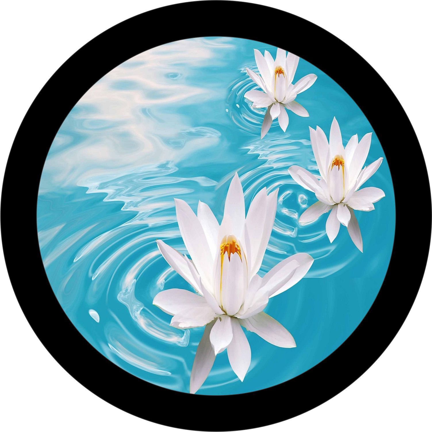 Lotus Flower Spare Tire Cover ANY Size, ANY Vehicle, Camper, RV