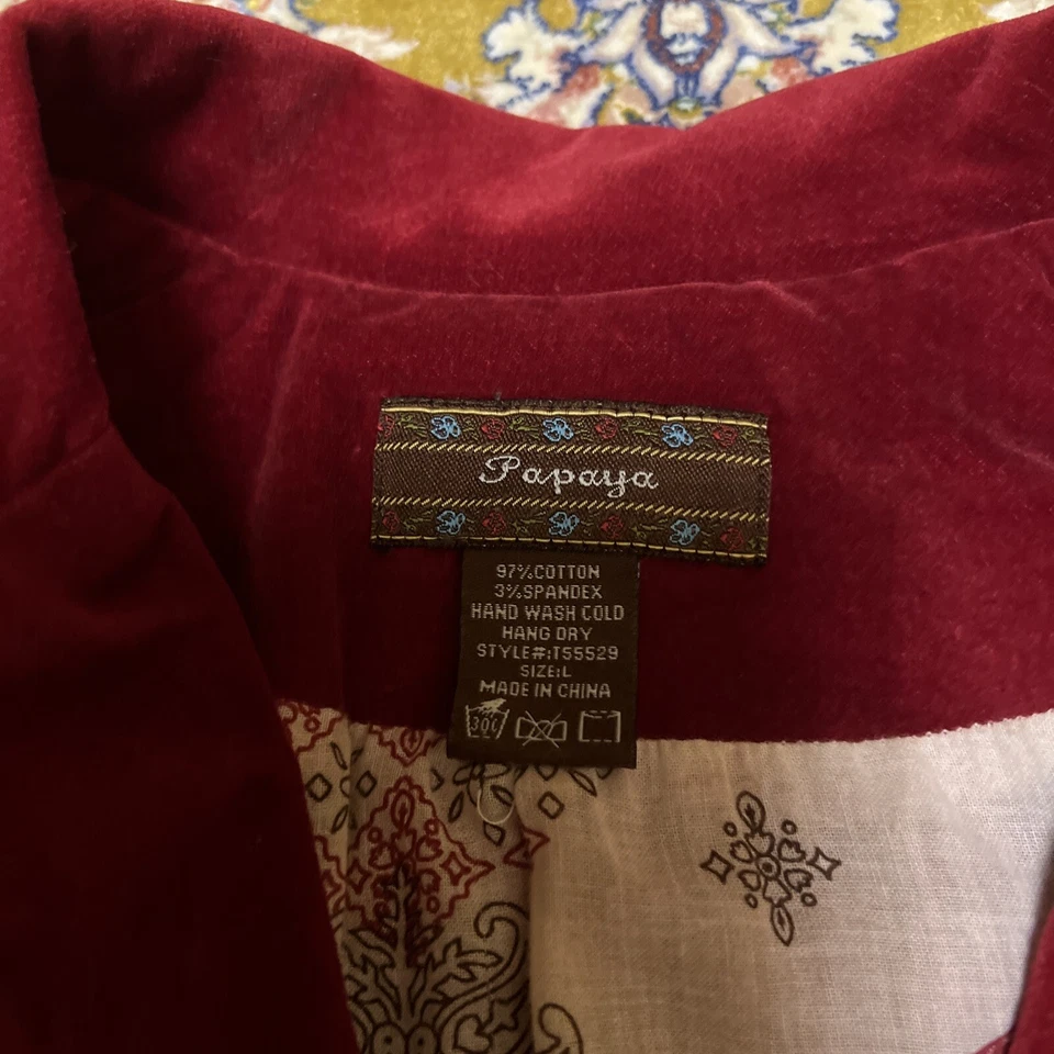 Blazer Chaqueta Forrada Ajustada Mujer Talla 4 Noche/Salida Fiesta Terciopelo Rojo Foto 4 de 4