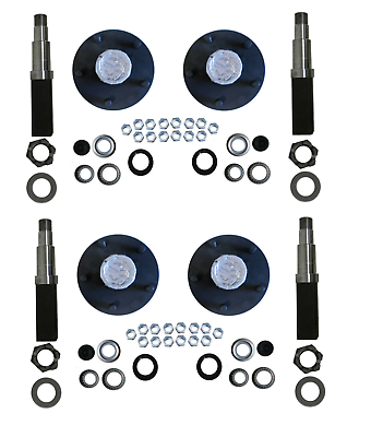#ad #ad TWO 2 Build Your Own Trailer Axle Kit 3500# SQUARE Spindle Idler Hub 5x4.5 $388.75