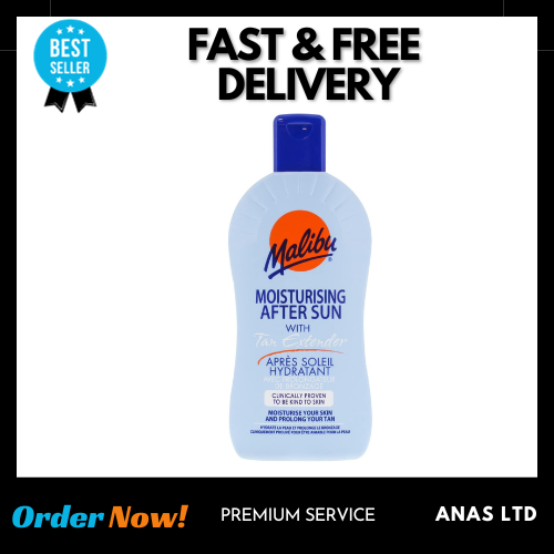 Malibu After Sun Lotion 400ml With Tan Enhancer Moisturise Skin and