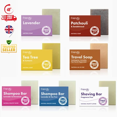 Friendly Soap Bar Shampoo Shaving Natural Travel Vegan Cruelty Free No Plastic