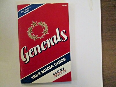 1st Year 1983 New Jersey Generals USFL Media Guide w/Herschel Walker