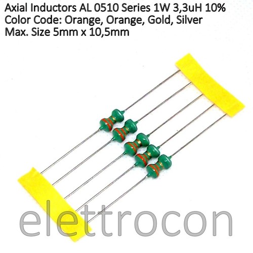 2 pezzi Induttore Assiale 1W AL0510 Serie a scelta tra 23 valori da 2,2uH a 10mH - Bild 3 von 24