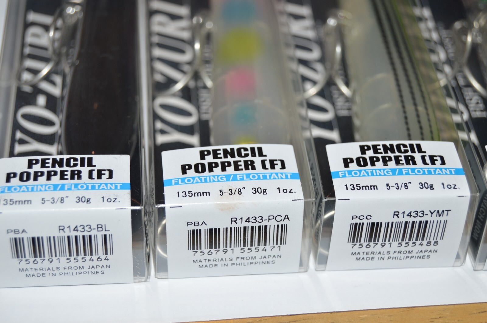 5 lures yo zuri 3d prism inshore saltwater pencil popper 5 3/8" r1433 assortment - Image 2