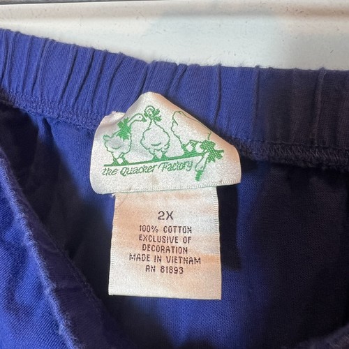 Quacker Factory Blue Knit Embroidered Sailboats Capri Shorts Pants size 2XL Vtg - Picture 6 of 9