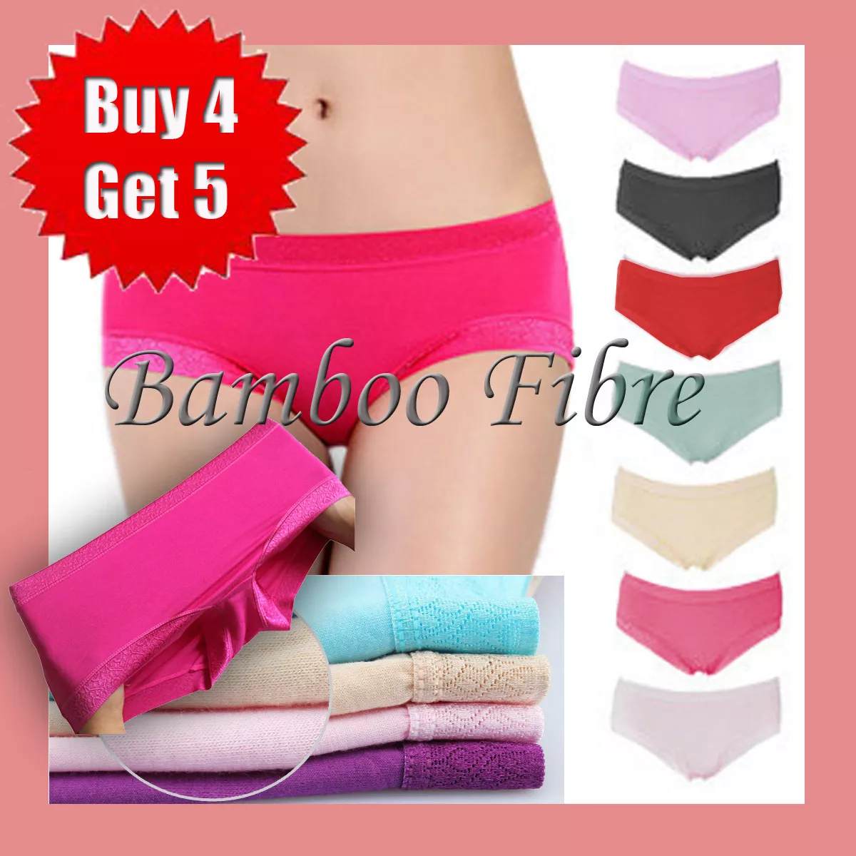 Sexy Bamboo Fibre Modal Seamless Women's Underwear Panties Lingerie Bulk  Briefs