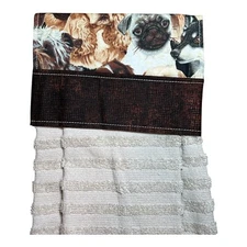 Dog - Handmade Hanging Kitchen Dish Hand towel - 100% Cotton
