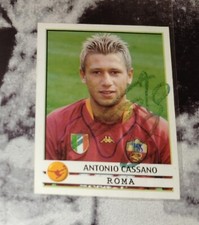 FIGURINA AUTOGRAFATA ANTONIO CASSANO MAGLIA AS ROMA ROOKIE ALBUM PANINI 2001/02 