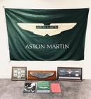 ASTON MARTIN Collectible Memorabilia Vintage Framed & Mounted Logo XL Flag RARE