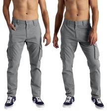 Cargo Pants Mens Tactical Combat Work Outdoor Hiking 6 Pockets Cargo Pants Gray