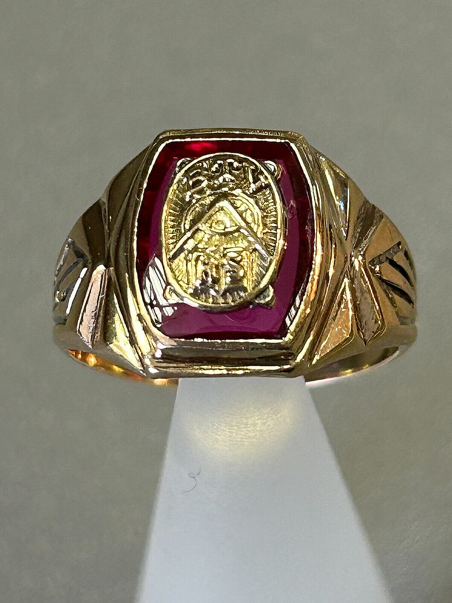 RARE 10K GOLD ANTIQUE 1941 BTV HIGH SCHOOL MEN'S CLASS RING sz 9
