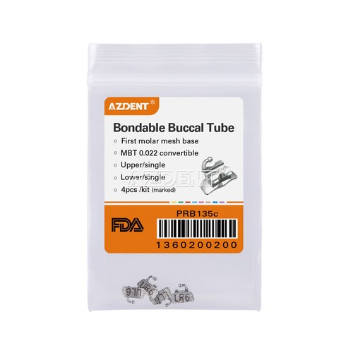 AZDENT Dental Ortho Bondable Buccal Tubes 1st Molar Edgewise /ROTH /MBT 022 - Picture 11 of 39
