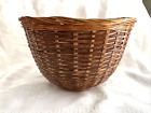 Vintage Basket Wicker Rattan Woven Round Farmhouse Style Fruit Basket 9"