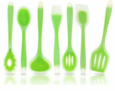 7 STÜCK NICHT HAFTENDES SILIKON UTENSIL SET KRATZFREI HITZEBESTÄNDIG VOLLE GRÖSSE